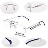 RSINC Rimless frame eyeglass Spectacle Optical Prescription Modern Unisex  Silver Blue For Men & Women Superslim-S30002 51-17-138 (IB-3) M1