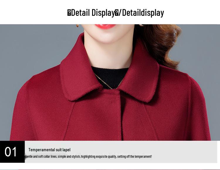 Doppelseitiger Wollmantel für Damen - Herbstkollektion 2026, Eleganter Slim Fit für Mütter mittleren Alters