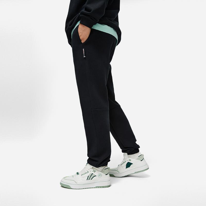 Li Ning Badfive Loose Fit Mid Waist Cuffed Sports Pants Men bottoms Black AKLU091-1