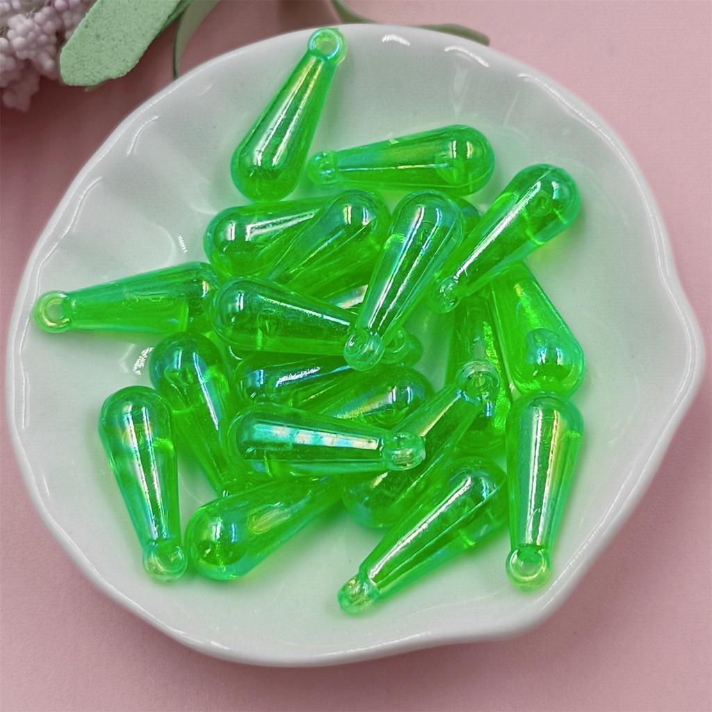 20Pcs 8*22mm Magic Color Pendant AB Color Water Drop Bead Scattered Beads DIY Hand-Beaded Transparent Hair Accessories Clothing Accessories