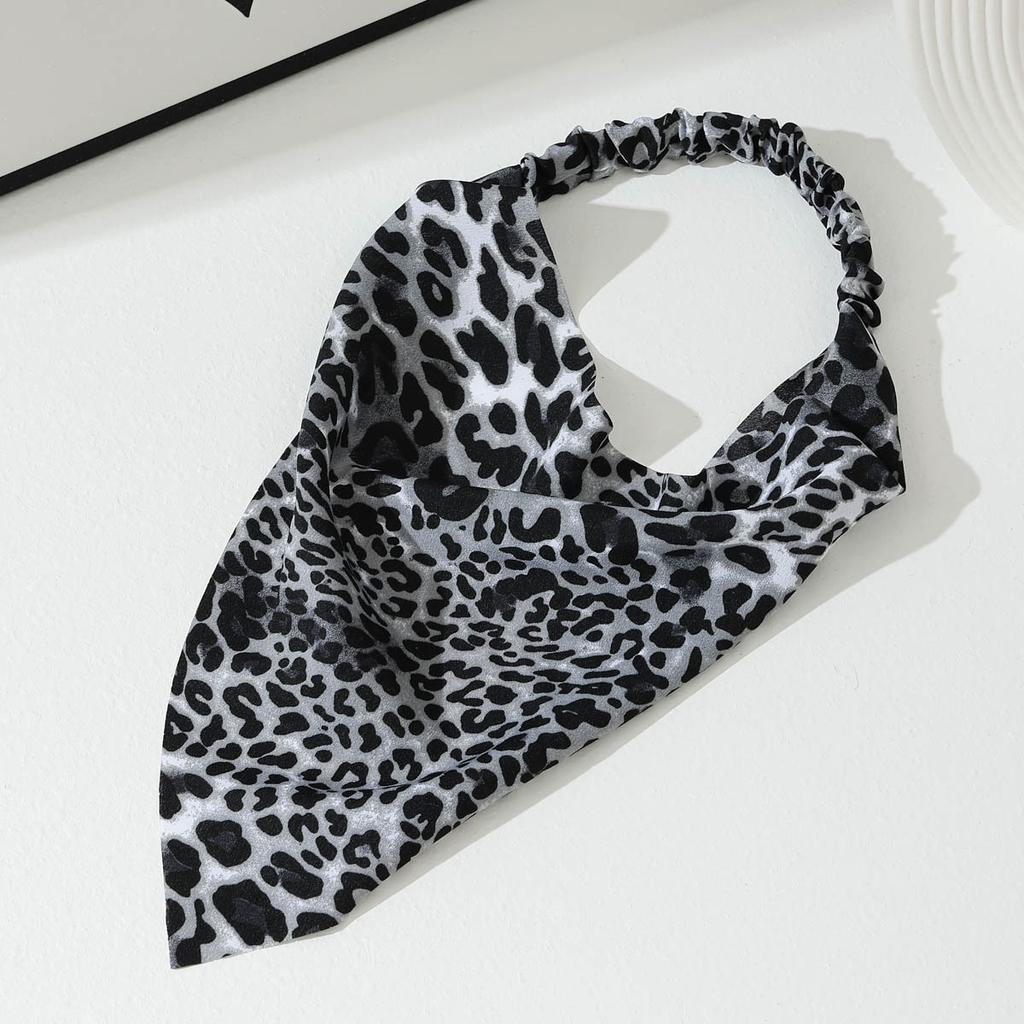 Triangular Elastic Headband, Beach Sunscreen Headscarf, Fashionable Versatile Leopard Print Triangular Headgear