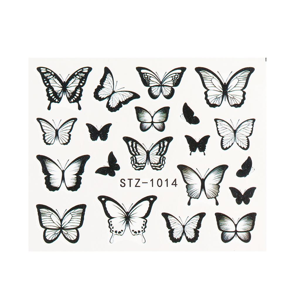 Water Nail Decal and Sticker Flower Leaf Tree Green Simple Summer Slider for Manicure Nail Art Watermark Tips