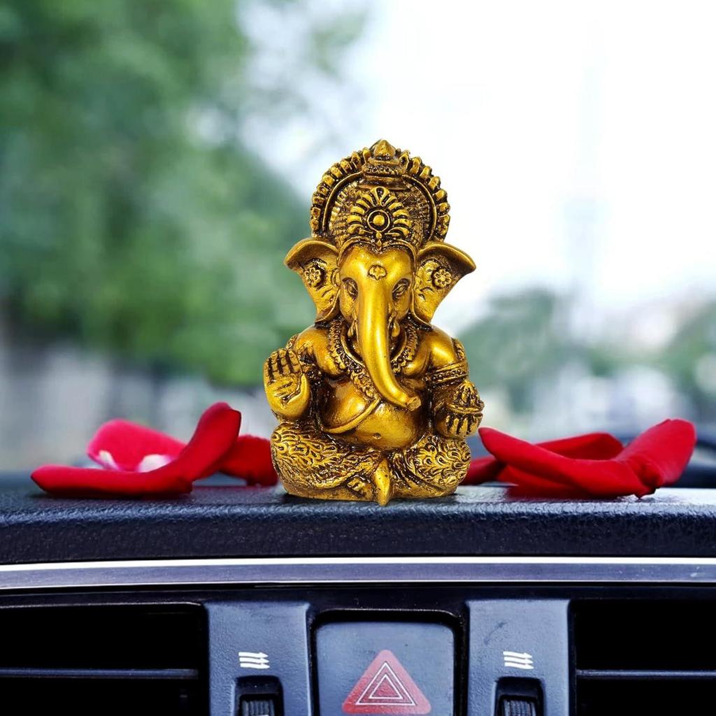 Lord Ganesh Idol for Car Dashboard Home Decor Living Room Pooja Room Office Desk Table Wall Statue Showpiece Decoration Items Gifting