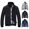 Men Coat Solid Color Stand Collar Pockets Elastic Cuff Spring Jacket for Daily Wear