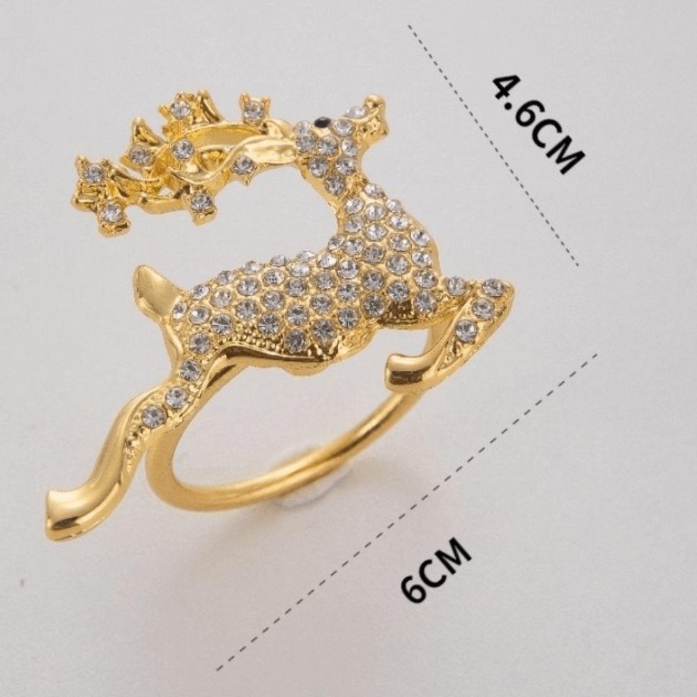 2 Stück Neue Metall Serviettenringe Weihnachtsbaum Goldfarben Serviettenhalter Elch Girlande Weihnachtsdeko Serviettenschnalle Familienfeier