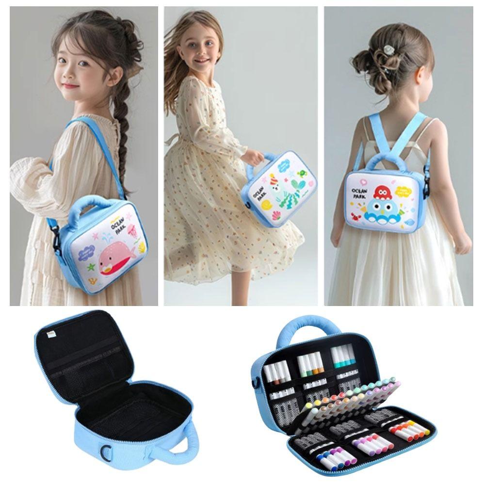 Portable Colored Pencil Pouch Cartoon Painting Pencil Bag Marker Storage Bag  Student Stationery
