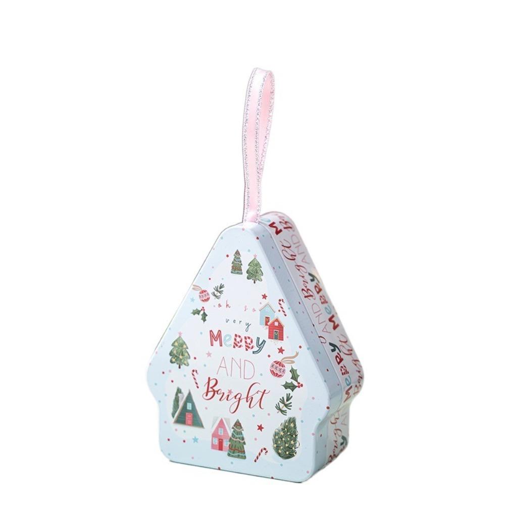 With Lanyard Christmas Tinplate Box Eco-Friendly Party Favors Candy Biscuit Box Creative Design Elegant Design 5x5x5cm