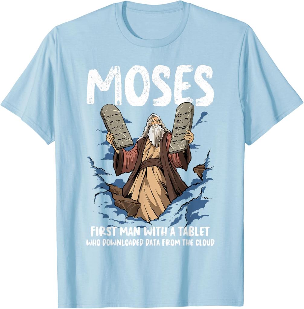 Funny Moses Shirt Christian Humor Bible Gospel Data Cloud TShirt