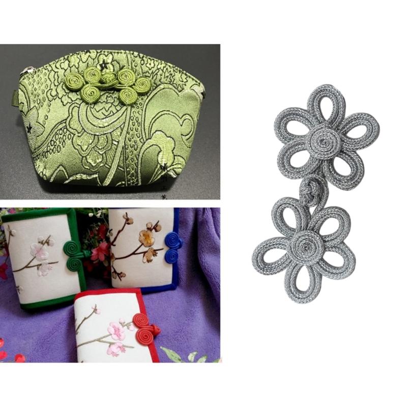 Hand Sewing Button Fasteners Chinese Knot Closure Cheongsam Frog Buttons Gold Silk Buckle Clothes Tang Suit Decoration