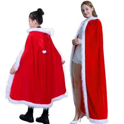 Eleganter roter Weihnachten Halloween Kapuzenumhang Hochzeit Bräute Blumenmädchen Umhang Auftritt Abschlussball Damen Kostüm Cosplay Übermantel