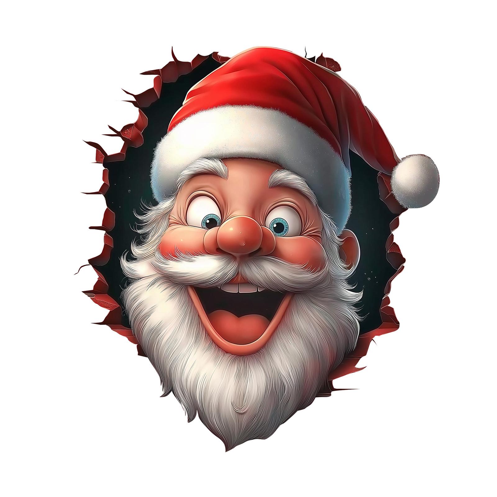 

Creative Christmas Wall Breaking Claus Gift Box For Bedroom, Living Room, And Entryway Home Decoration Wall Stickers One Size