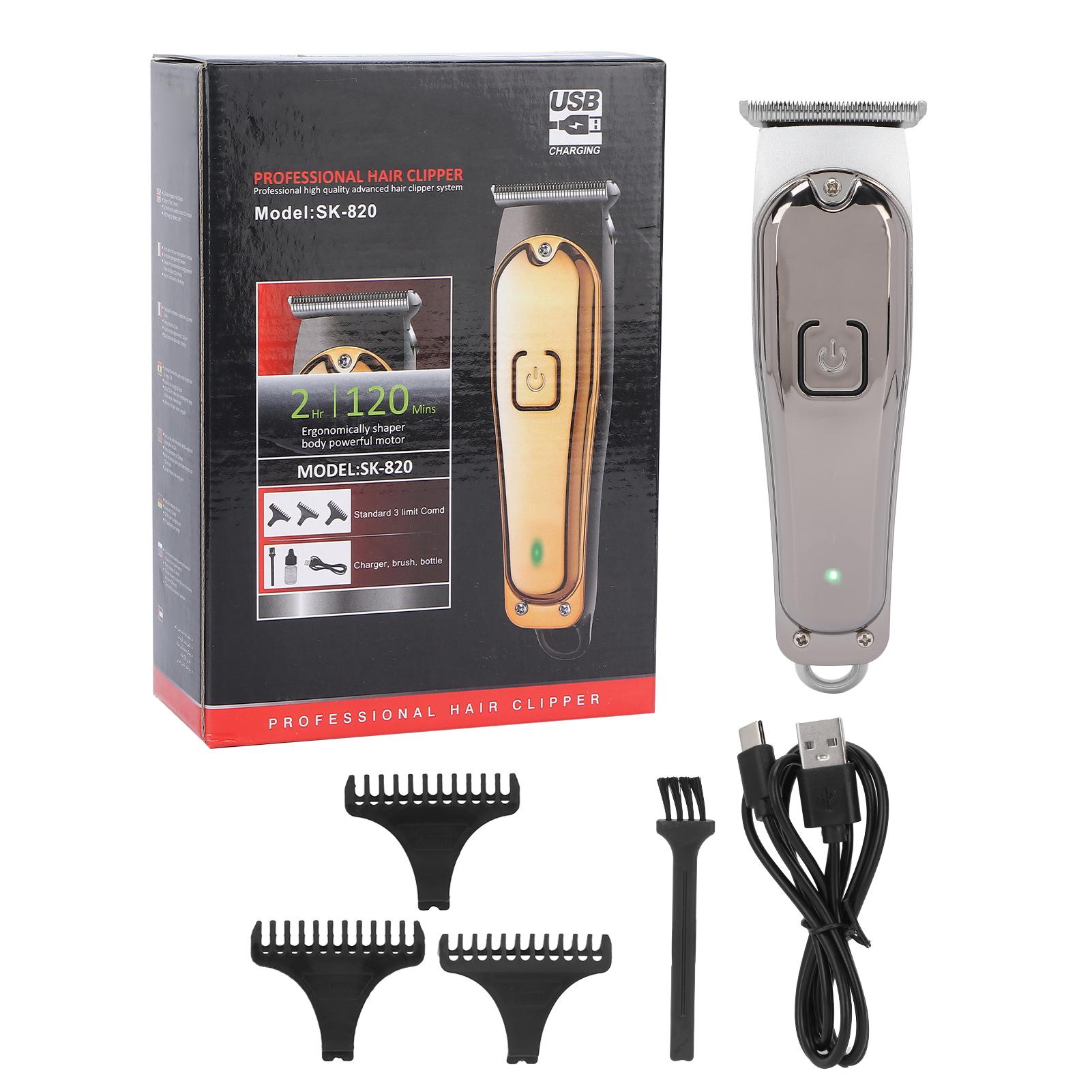 

Профессиональная машинка для стрижки волос, электрический триммер для усов, набор для стрижки бороды Silver