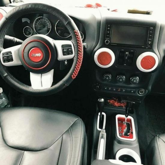 18x Inner Accessory Full Set Decor Trim Cover For Jeep Wrangler JK 2011-17 White