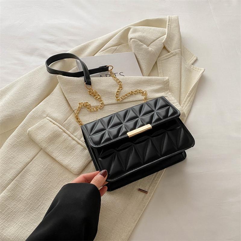 Stylish Chic Small Crossbody Bag Trendy Fashionable Chain Shoulder Purse In Black Pink White Blue