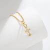 European & American K-Heart Diamond Double Cross Punk Clavicle Necklace - Real Gold-Plated Niche Design.