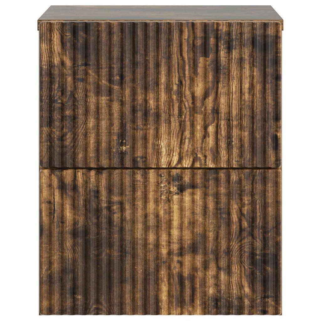 Wall Mounted Nightstand Smoked Oak 33 x 34.5 x 40 cm