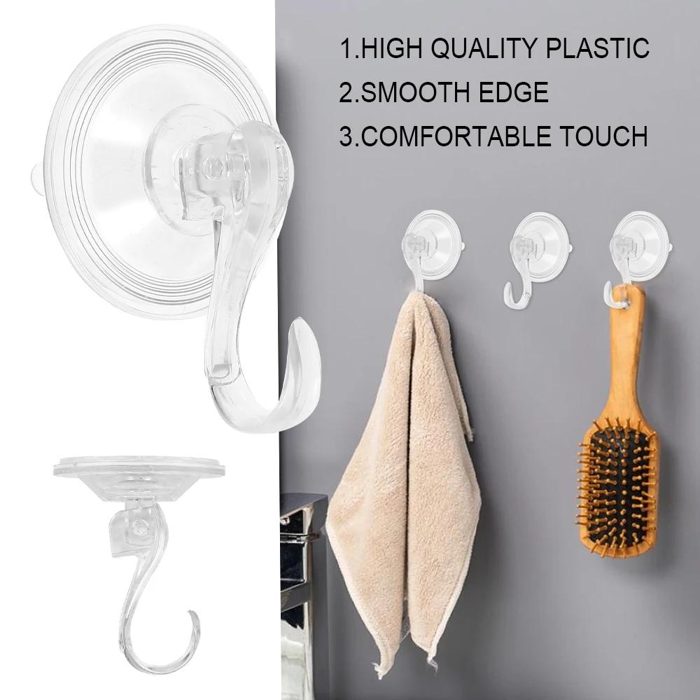 4/8 ks háčků na přísavky Průhledné opakovaně použitelné háky na vakuové přísavky pro vysoké zatížení pro sklo sprchový kout stěna okno kuchyně koupelna