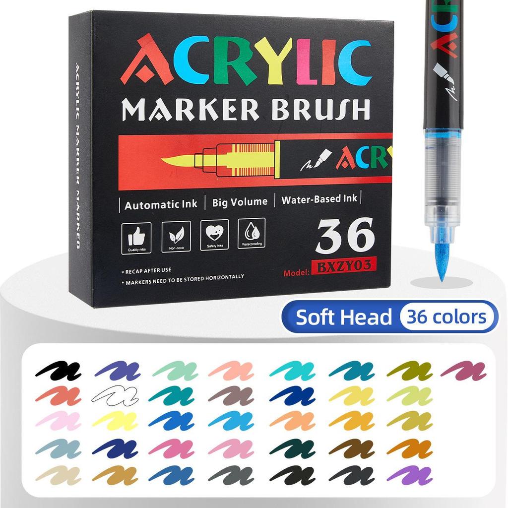 Waschbare Acrylmarker mit weicher Spitze – DIY-Glasvase & Aquarellstifte