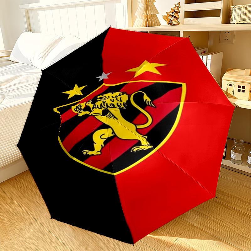 Football Club Emblem Lion Umbrella 8-Frame for Travel, Camping, Casual Lightweight Portable Umbrella, Essential for Every Family Holidays Gift