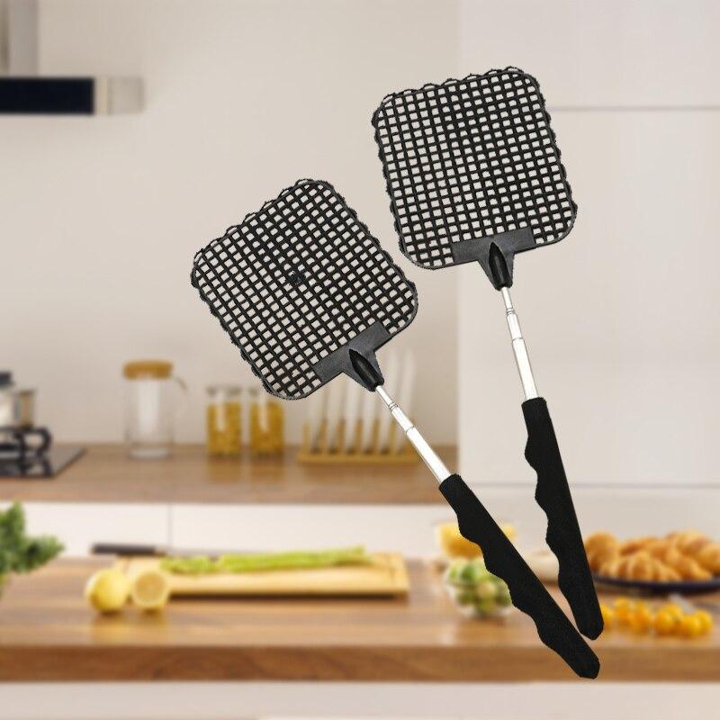 5 Pack Of Black Creative Fly Swatter Mosquito Swatter Stainless Steel Expansion Design Fly Repellent Supplies