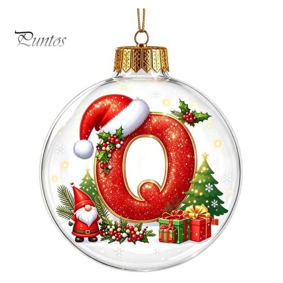 Winter Holiday Party Supplies 26?Letter Acrylic Christmas Ball Ornament, 3D Crystal Style Alphabet Decorative Ornaments for Fireplace Hanging