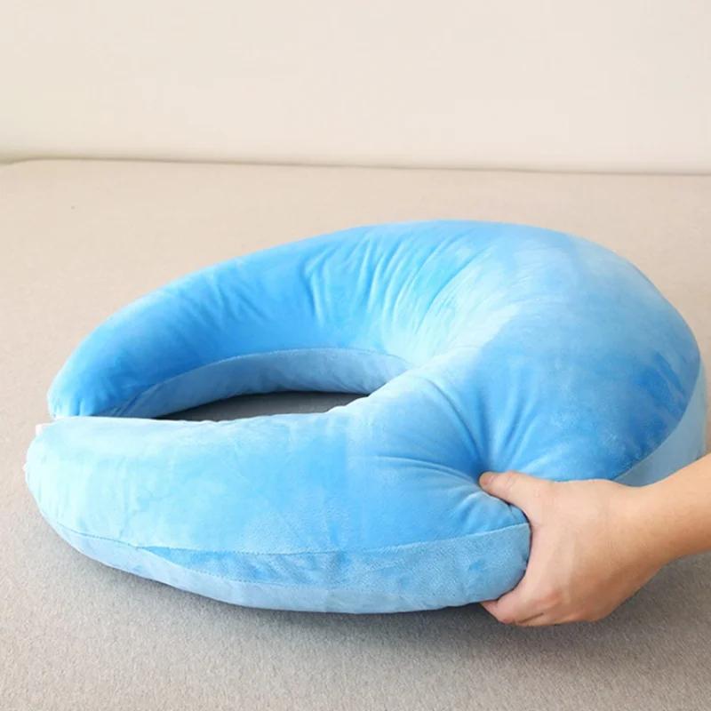 U-Shaped Memory Foam Reading Pillow for Bed Sofa, Removable Washable Cover, Backrest Cushion for Adults Study & Nap, Large Size