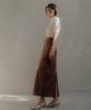 Memua Fascinante Wrinkle Long Skirt (Brown)
