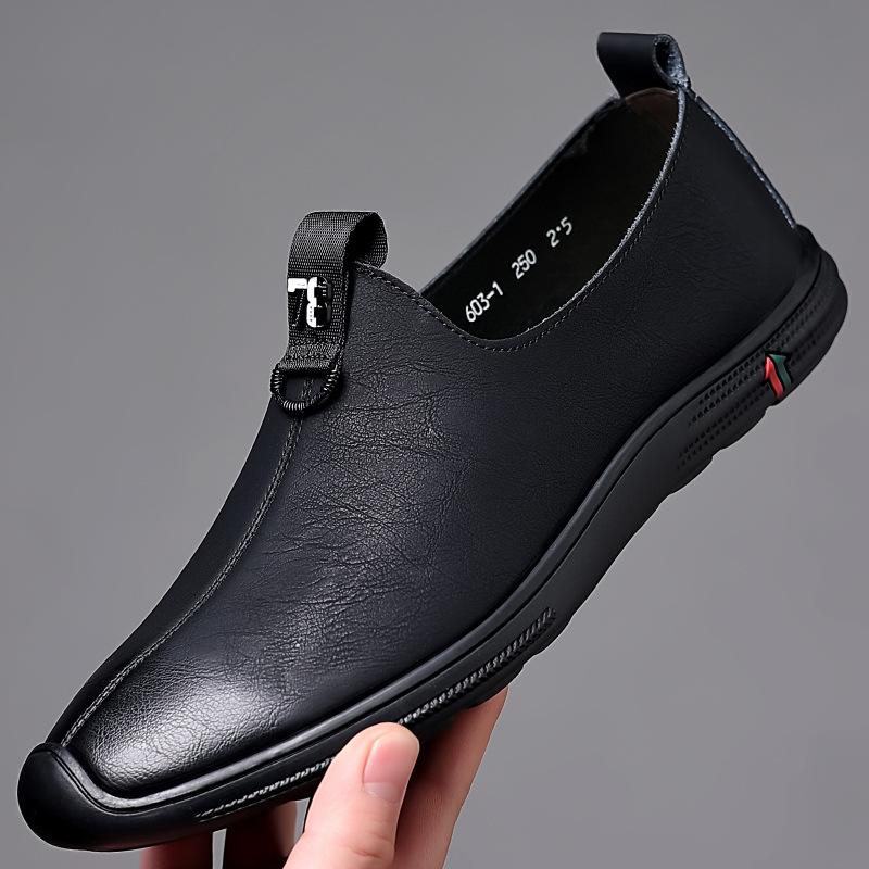 FashionSoft Sole Leather Loafers for Men Spring Autumn Recreational Driving Shoes Male Fashion Casual Non-slip Business Men Dress Shoes