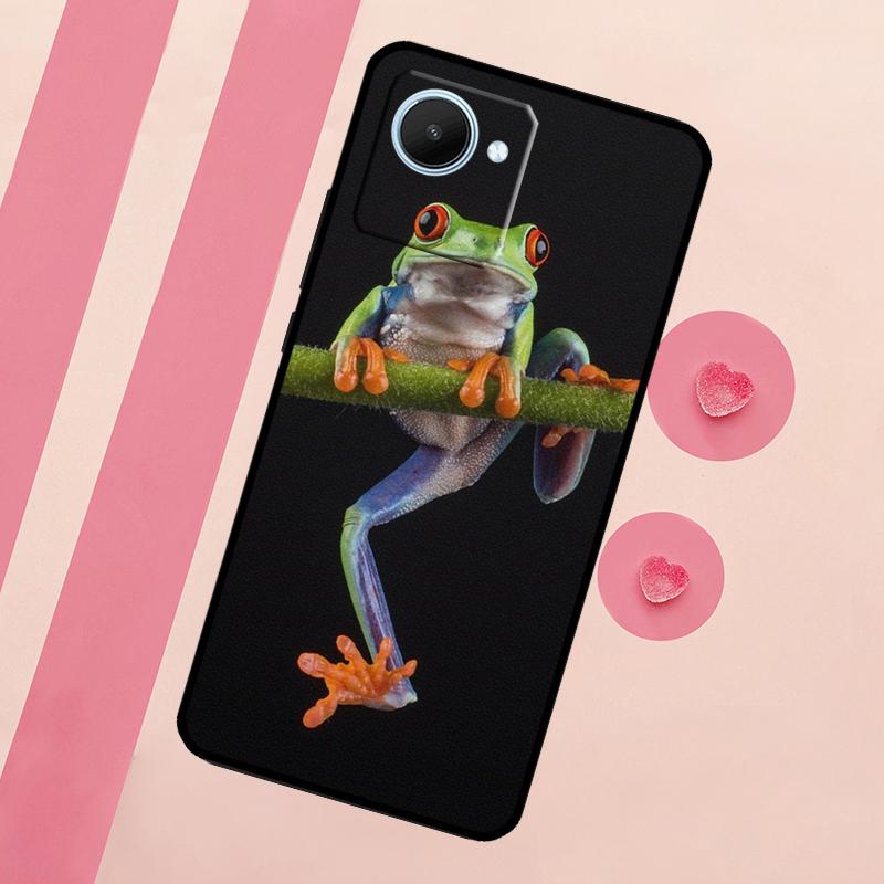 Green Frog Wildlife For Realme C67 C75 C63 C61 C71 C55 C51 C65 C53 10 11 12 13 14 15 Pro Plus GT6 GT7 Pro Case