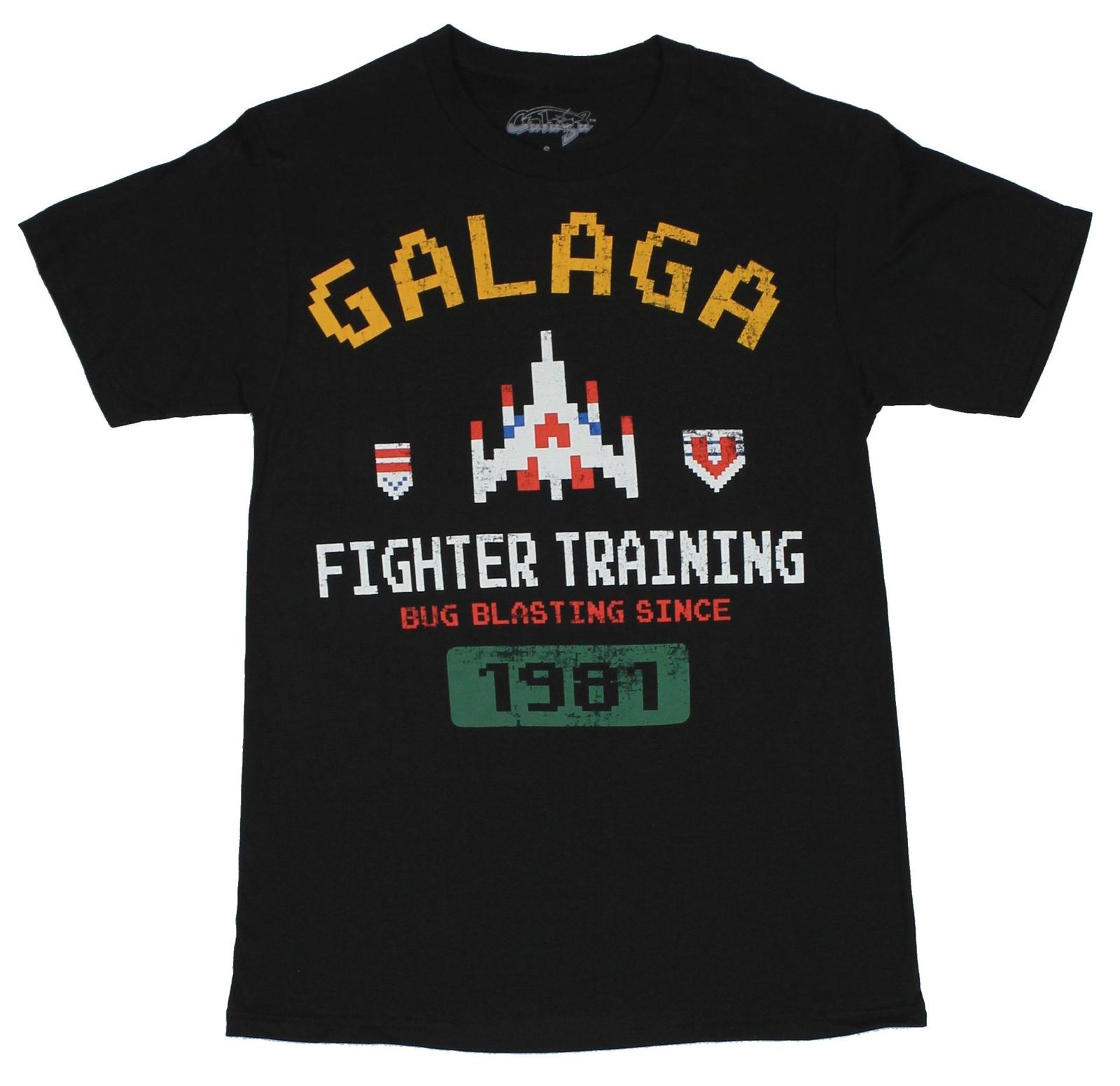 Galaga Adult New T-Shirt - Fighter Training Bug Blasting Since 1981 Distressed M