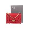 Michael Kors Cece Gold Buckle Flap Commuter Solid Color Chain Leather Crossbody Shoulder Bag Medium Women Bags Red 30S9G0EL2L-BRIGHT-RED