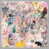 50 Hairless Cartoon Sphinx Cat Stickers for Water Bottles & Journals