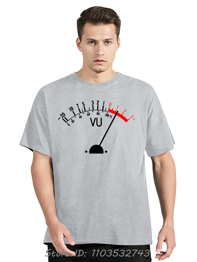 Vintage VU Meter Graphic Street T-Shirt Harajuku Funny Men's Clothing Cotton Tshirt Summer High Quality Fitness T Shirt Tops