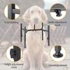 Wrought Iron Dog Bowl Stand Adjustable Width Single/Double Bowls Pet Feeder Rack Protect Cervical Spine Non-slip