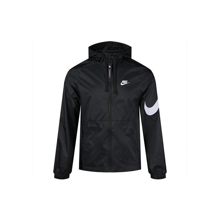 Nike Sportswear Swoosh Full-length zipper Cardigan Hooded Jacket Black Men s CJ5640-010 M