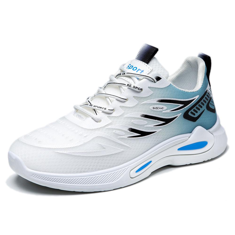 Sports men's shoes new high-end flying woven running mesh breathable student running casual versatile sports shoes