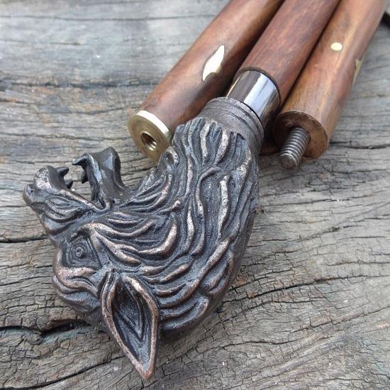 Vintage Designer Brass Handle Antique Style Victorian Cane Wooden Walking Stick