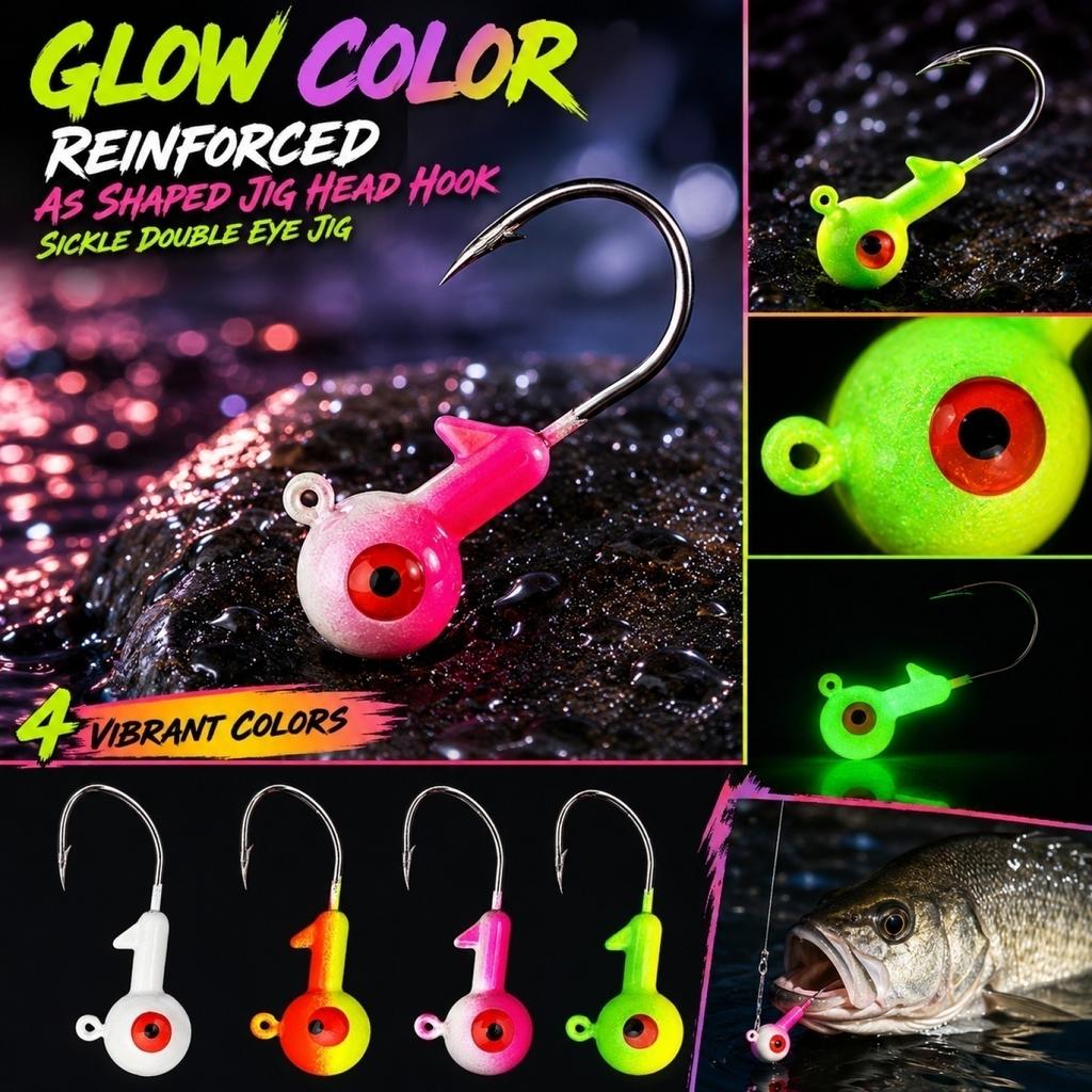 Anzuelo con Cabeza Plomada Luminoso con Forma, Ojo Doble y Diseño de Anzuelo de Hoce, 5g, para Accesorios de Pesca