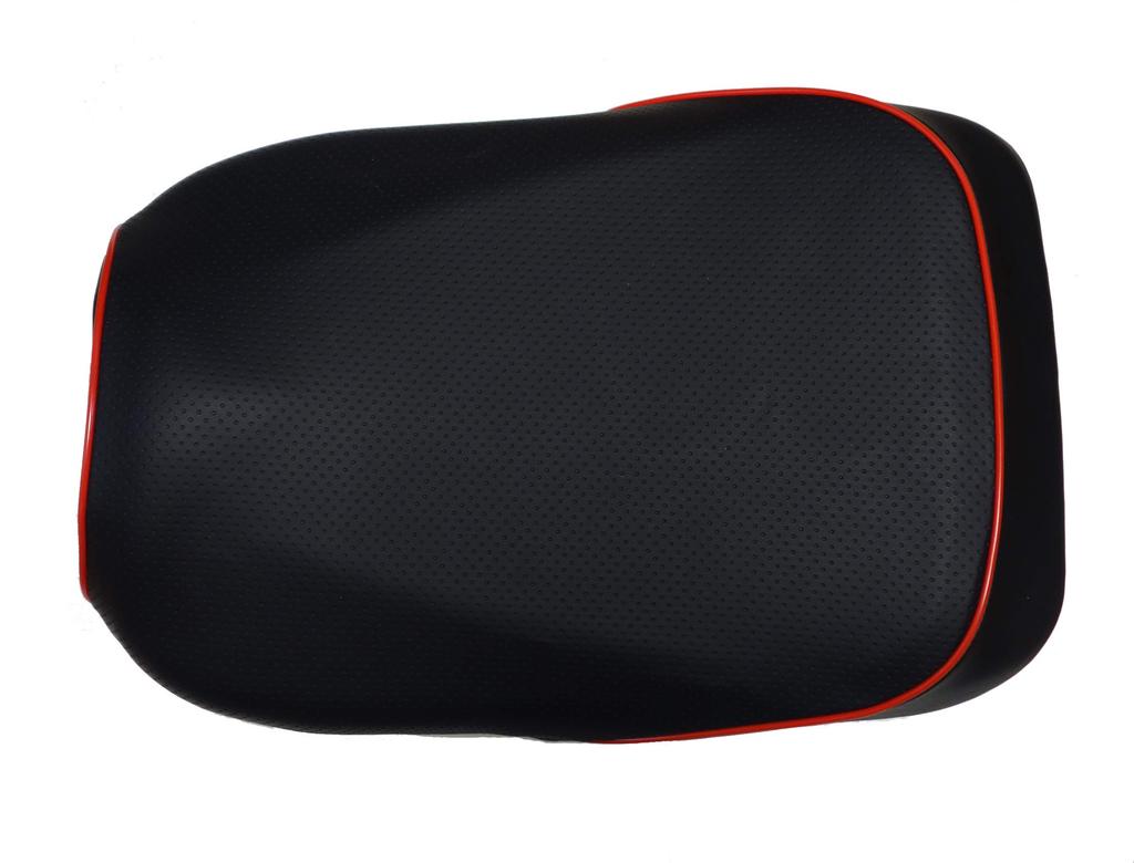 Custom Seat Covers for Honda Zoomer AF58 Made with Premium Thick Embossed Easy Installation with Elastic Top Dimpled Black with Red Japanese-made,