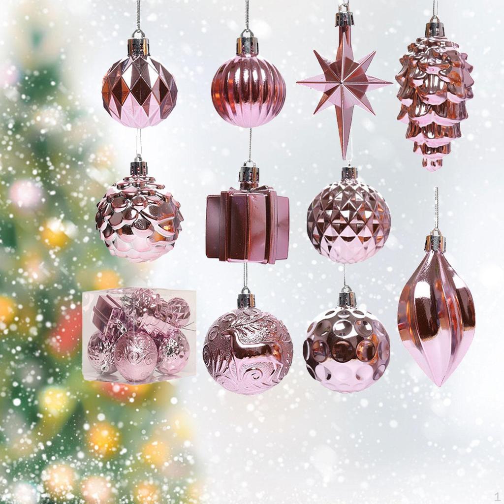 12Pcs Christmas Balls Ornaments Hanging Xmas Tree Decor Baubles Decorations for