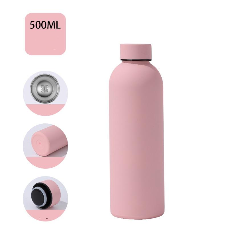 

500ml 304 Stainless Steel Thermos Bottle Vaccum Insulated Water Bottle Thermal Coffee Tumbler Travel Sport Bottles Keep Hot Cold 401-500ml розовый