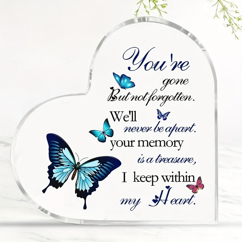 2D Flat, Sympathy Bereavement Condolence Gift Acrylic Decor Sign, Home Decor Plaque Hanging Wall Art Decorative Garden Decoration for Room Door Signs
