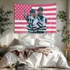 San Jose Sharks Macklin Celebrini Pink Usa Flag Tapestry, Hockey Wall Hanging Decor, Fan Gift, Flat Print