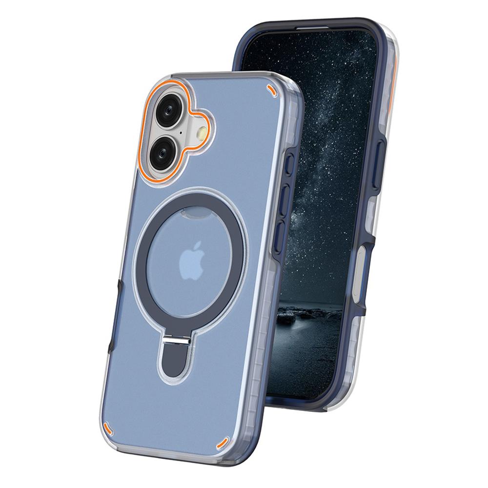 For iPhone 17 Magnetic Case with Kickstand TPU+PC Shockproof Phone Cover