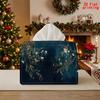 1pc Dark Blue Floral Tissue Box Holder - Reusable Compact Suitable for Napkin Dispenser with Tissue Roll, Modern Tabletop Storage for Kitchen, Living 