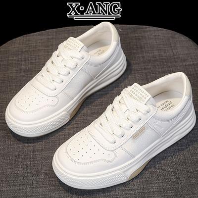 Leather Soft Sole Lightweight Little White Shoes Women's Shoes Spring 2025 New Versatile Thick Baseplate Shoes Casual Sports Shoes