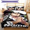3pcs Custom Name Demon Slayer Character Theme Bedding Set Duvet Cover Closure Includes 1 Duvet Cover & 2 Pillowcases for All Seasons Bedroom Decor