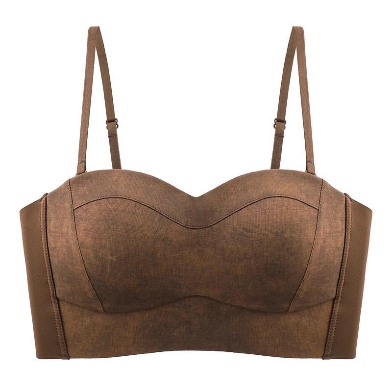 tube top underwear women's small breasts gather and support to show large secondary breasts, anti-sagging, anti-light and seamless, thin shoulder 