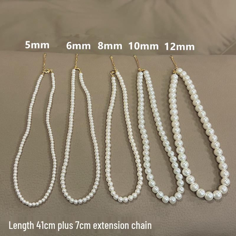 Elegant Faux Pearl Layered Necklace for Women - Versatile Clavicle and Sweater Chain