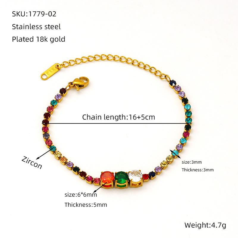 2026 European and American Zircon Tennis Chain Bracelet Women's Full Diamond Ins Niche Design Light Luxury High-end Jewelry